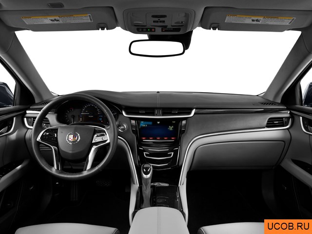 Sedan 2013 года Cadillac XTS в 3D. Вид водительского места.