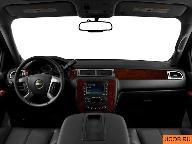 SUV 2013 года Chevrolet Tahoe Hybrid в 3D. Вид водительского места.