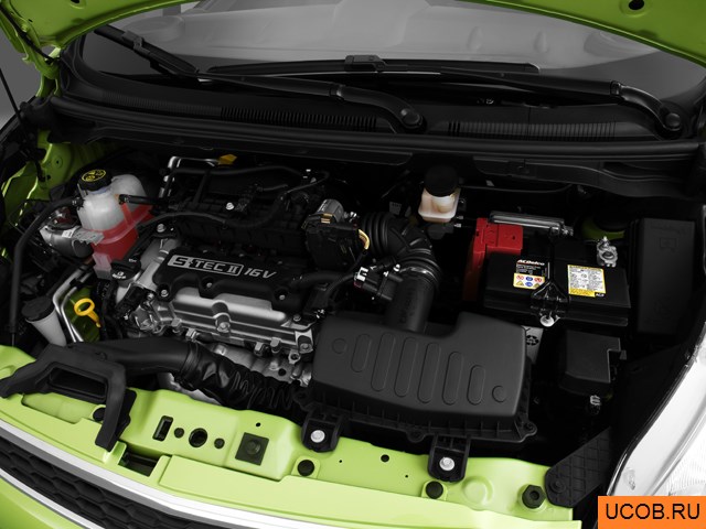 Hatchback 2013 года Chevrolet Spark в 3D. Моторный отсек.