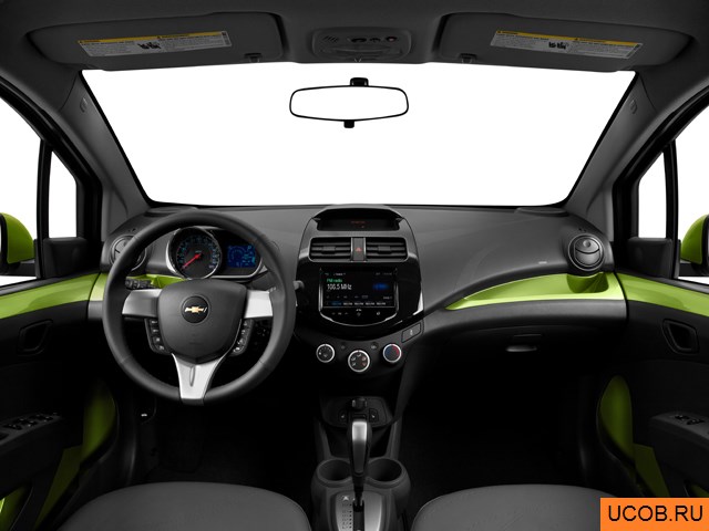 Hatchback 2013 года Chevrolet Spark в 3D. Вид водительского места.