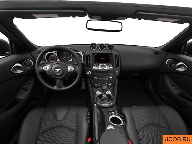Convertible 2013 года Nissan Z Roadster в 3D. Вид водительского места.