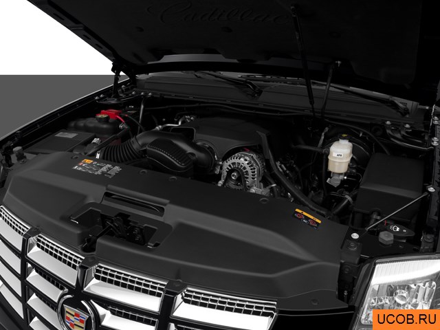 SUT 2013 года Cadillac Escalade EXT в 3D. Моторный отсек.