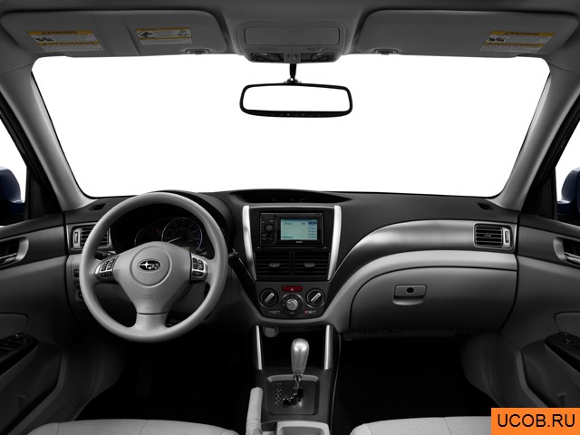 CUV 2013 года Subaru Forester в 3D. Вид водительского места.
