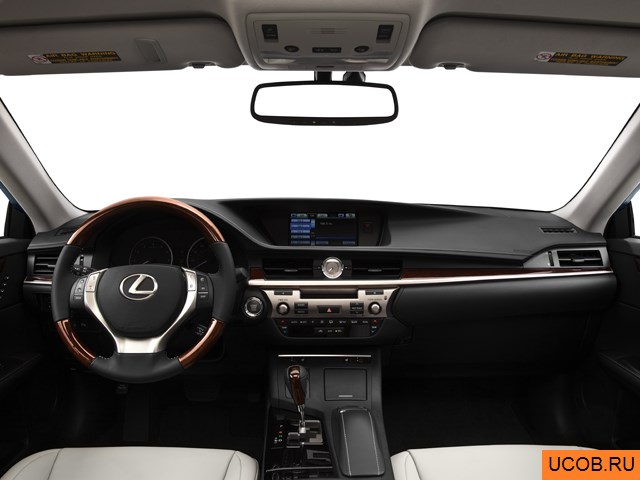 Sedan 2013 года Lexus ES в 3D. Вид водительского места.