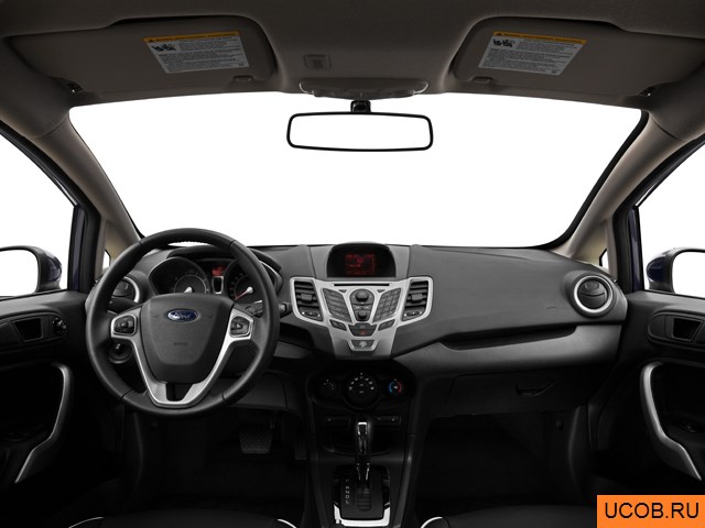Hatchback 2013 года Ford Fiesta в 3D. Вид водительского места.