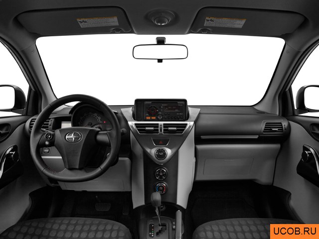 Hatchback 2013 года Scion iQ в 3D. Вид водительского места.