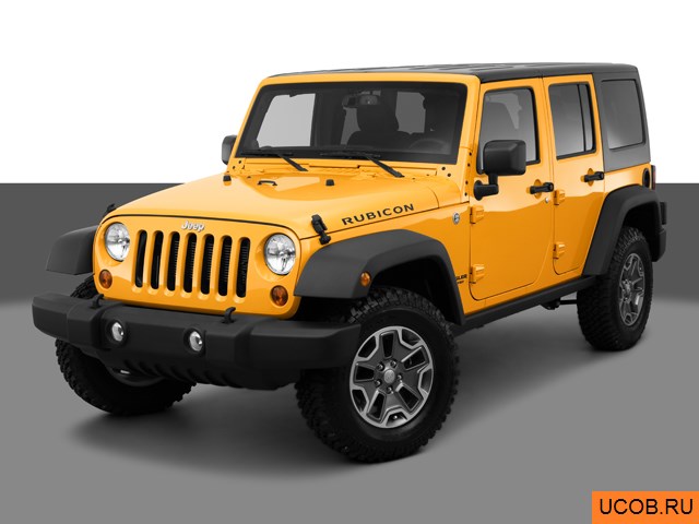 Модель автомобиля Jeep Wrangler Unlimited 2013 года в 3Д
