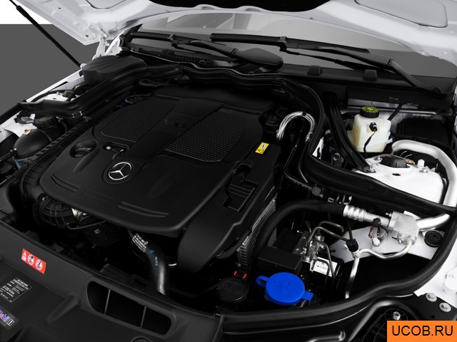 Sedan 2013 года Mercedes-Benz C-Class в 3D. Моторный отсек.