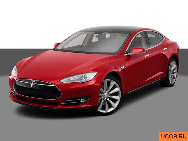 Модель автомобиля Tesla Model S 2013 года в 3Д
