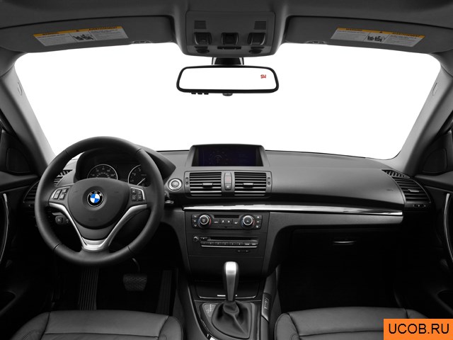 Coupe 2013 года BMW 1-series в 3D. Вид водительского места.