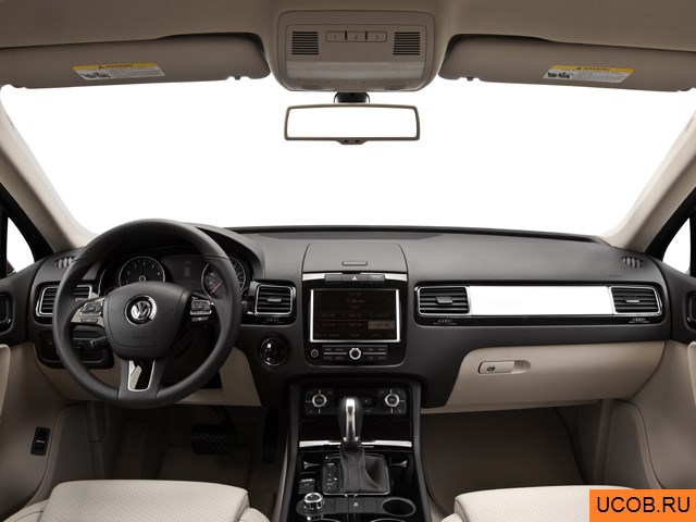 SUV 2013 года Volkswagen Touareg в 3D. Вид водительского места.