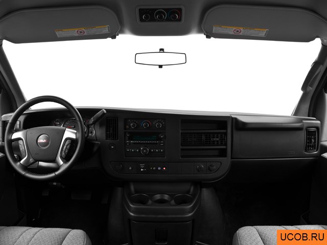 Passenger van 2013 года GMC Savana 3500 Passenger в 3D. Вид водительского места.