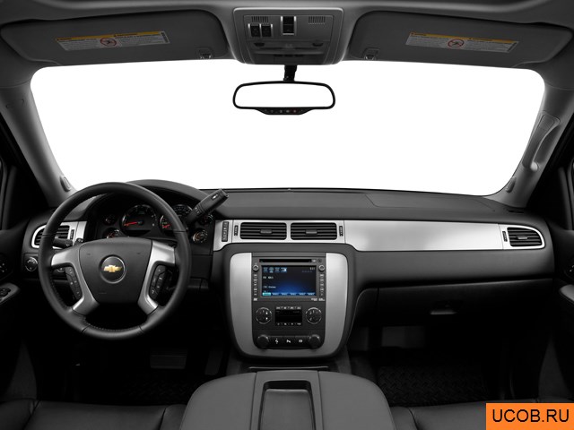 Pickup 2013 года Chevrolet Silverado 3500HD в 3D. Вид водительского места.