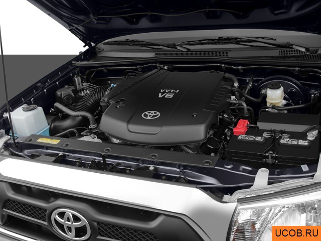 Pickup 2013 года Toyota Tacoma в 3D. Моторный отсек.