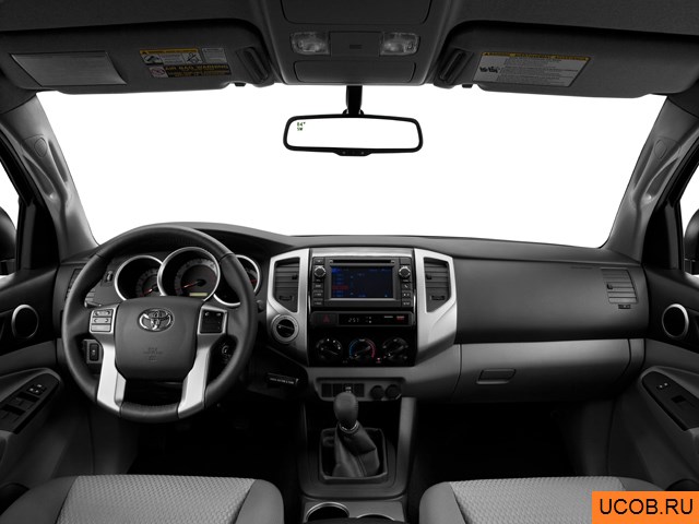 Pickup 2013 года Toyota Tacoma в 3D. Вид водительского места.