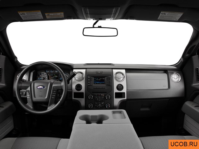 Pickup 2013 года Ford F-150 в 3D. Вид водительского места.