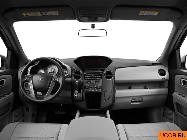 SUV 2013 года Honda Pilot в 3D. Вид водительского места.
