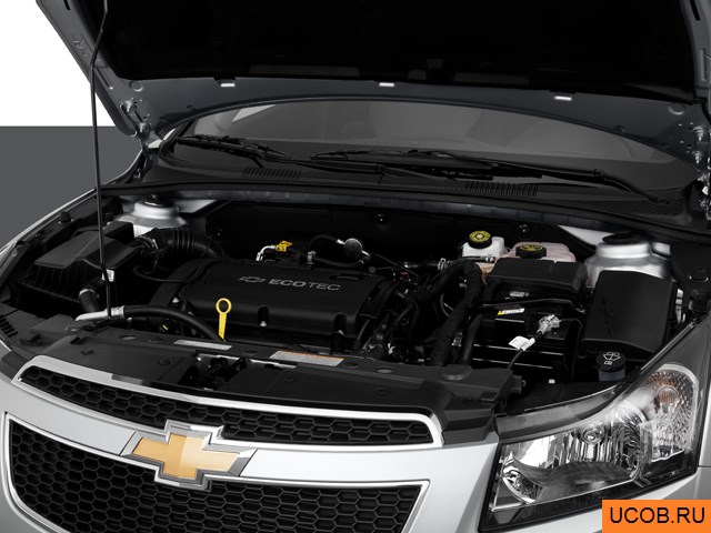 Sedan 2013 года Chevrolet Cruze в 3D. Моторный отсек.