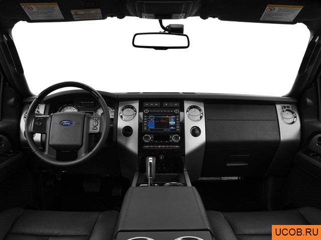 SUV 2013 года Ford Expedition EL в 3D. Вид водительского места.