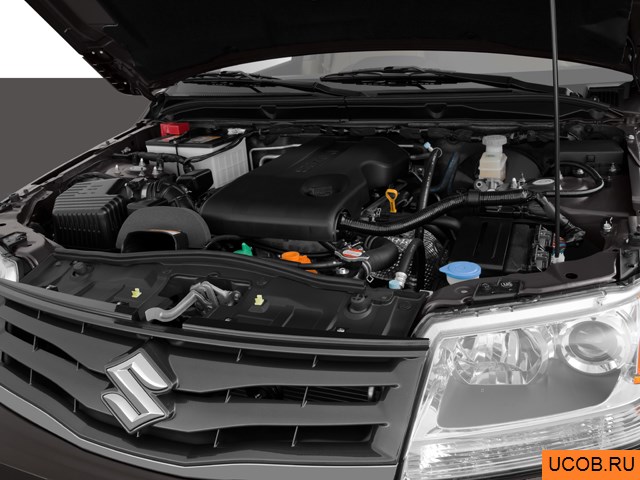SUV 2013 года Suzuki Grand Vitara в 3D. Моторный отсек.