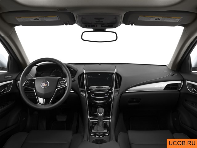 Sedan 2013 года Cadillac ATS в 3D. Вид водительского места.
