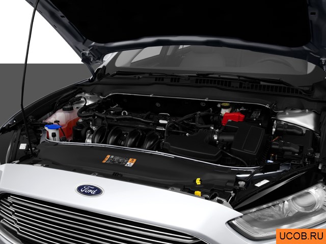 Sedan 2013 года Ford Fusion в 3D. Моторный отсек.