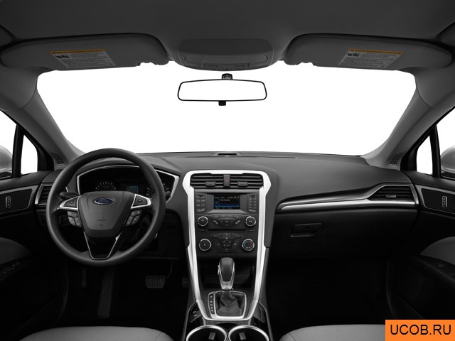 Sedan 2013 года Ford Fusion в 3D. Вид водительского места.