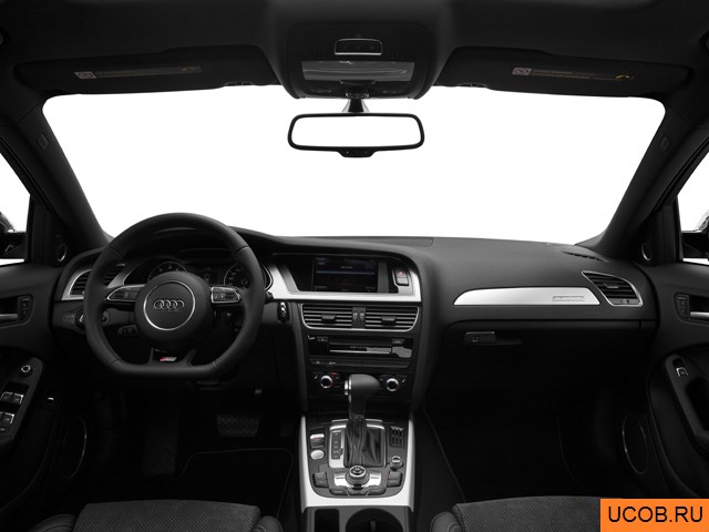 Sedan 2013 года Audi A4 в 3D. Вид водительского места.