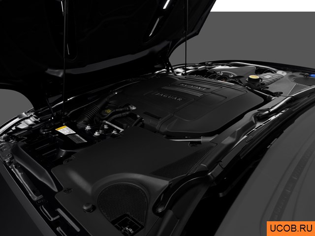 Convertible 2013 года Jaguar XK в 3D. Моторный отсек.