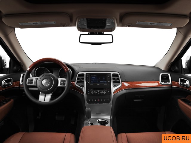 SUV 2013 года Jeep Grand Cherokee в 3D. Вид водительского места.
