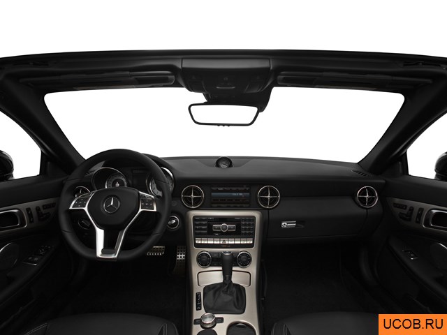 Roadster 2013 года Mercedes-Benz SLK-Class в 3D. Вид водительского места.