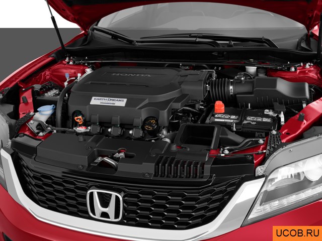Coupe 2013 года Honda Accord в 3D. Моторный отсек.