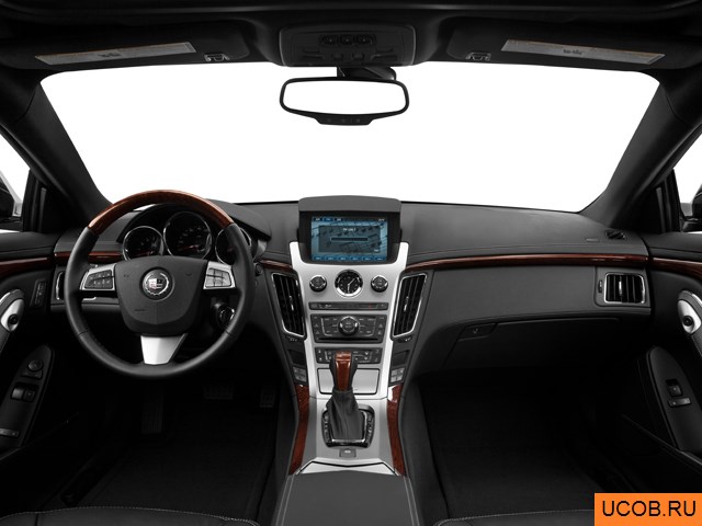 Coupe 2013 года Cadillac CTS в 3D. Вид водительского места.