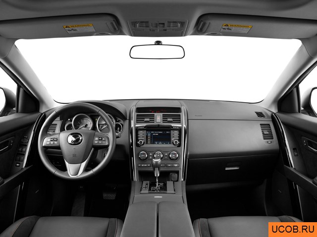 CUV 2013 года Mazda CX-9 в 3D. Вид водительского места.