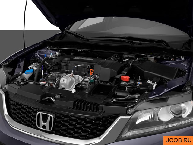 Coupe 2013 года Honda Accord в 3D. Моторный отсек.