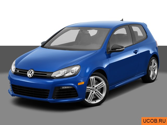 Модель автомобиля Volkswagen Golf R 2013 года в 3Д