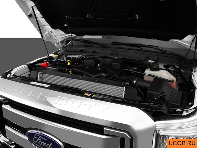 Pickup 2013 года Ford F-250 SD в 3D. Моторный отсек.
