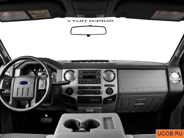 Pickup 2013 года Ford F-250 SD в 3D. Вид водительского места.