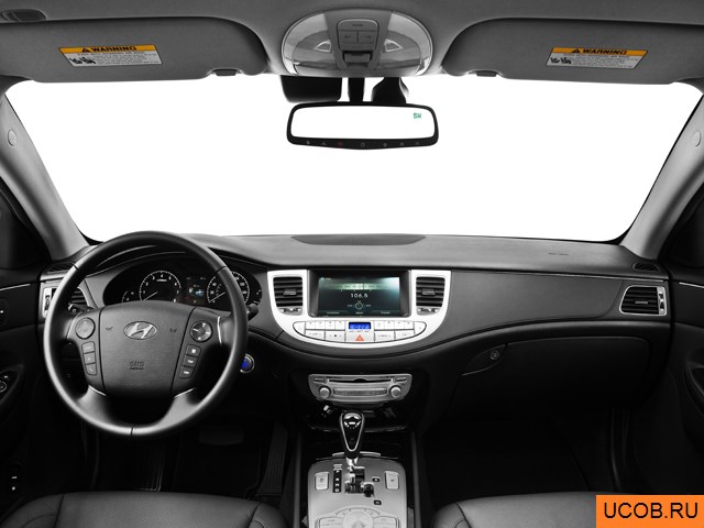 Sedan 2013 года Hyundai Genesis в 3D. Вид водительского места.