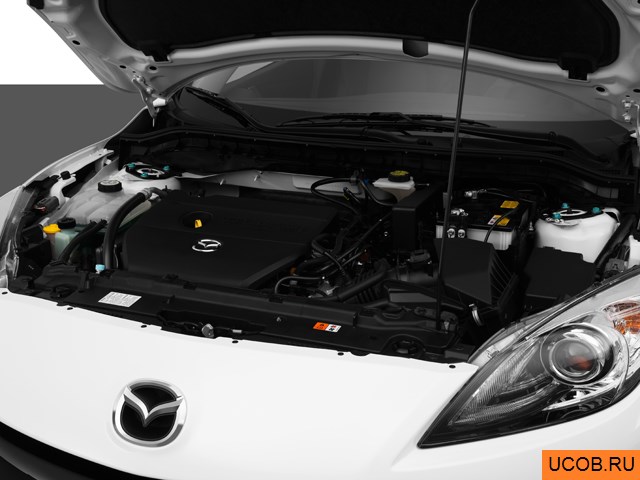 Hatchback 2013 года Mazda MAZDA3 в 3D. Моторный отсек.