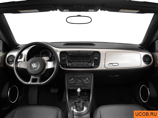 Convertible 2013 года Volkswagen Beetle в 3D. Вид водительского места.