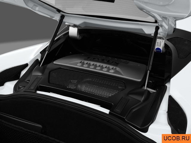 Coupe 2013 года Lotus Evora в 3D. Моторный отсек.