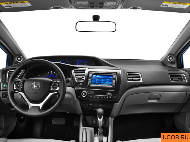 Coupe 2013 года Honda Civic в 3D. Вид водительского места.
