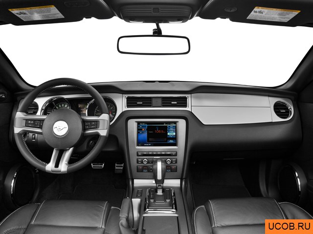 Convertible 2014 года Ford Mustang в 3D. Вид водительского места.