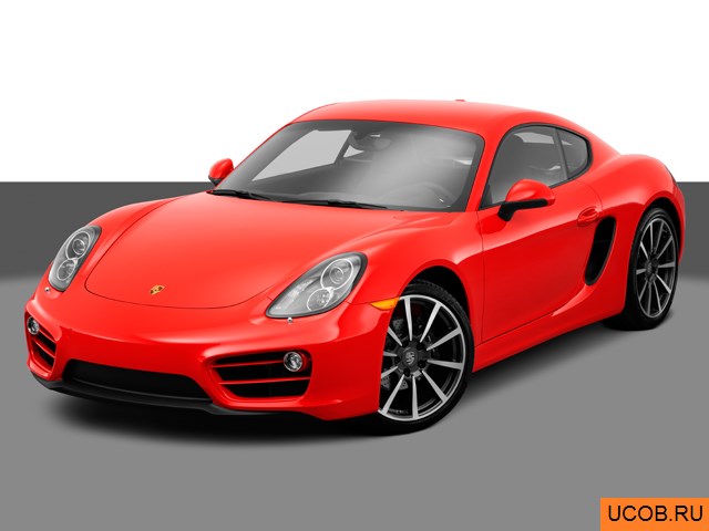 Модель автомобиля Porsche Cayman 2014 года в 3Д
