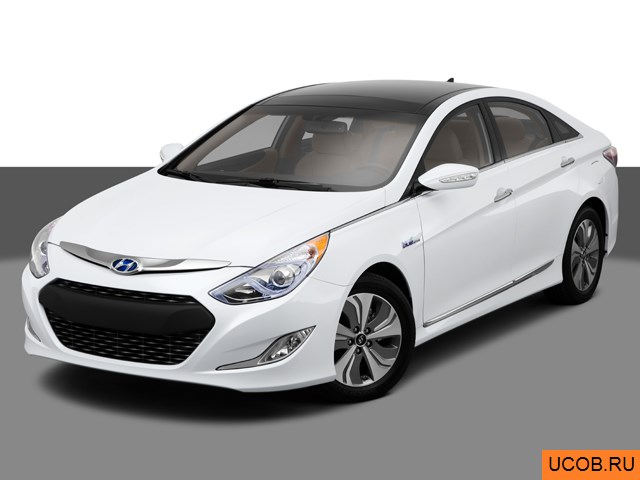 Модель автомобиля Hyundai Sonata Hybrid 2013 года в 3Д