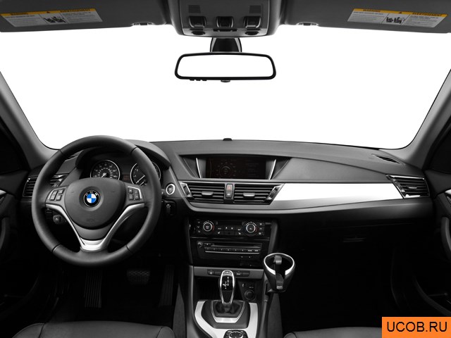 CUV 2014 года BMW X1 в 3D. Вид водительского места.