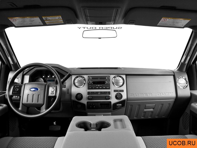 Pickup 2013 года Ford F-250 SD в 3D. Вид водительского места.