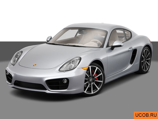 Модель автомобиля Porsche Cayman 2014 года в 3Д