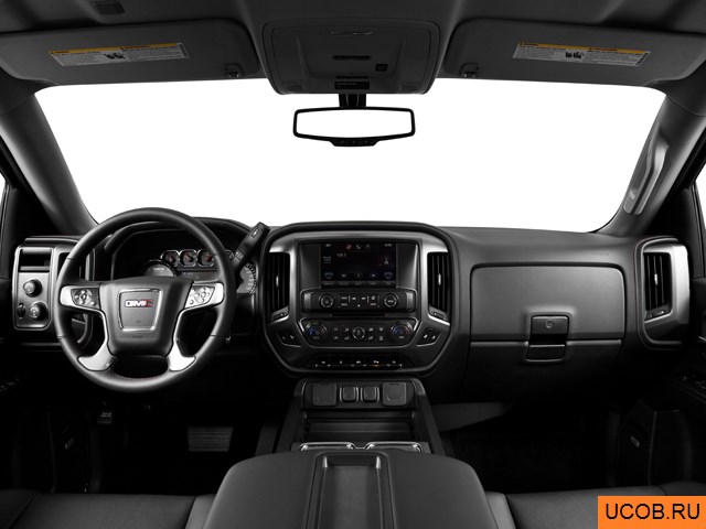 Pickup 2014 года GMC Sierra 1500 в 3D. Вид водительского места.